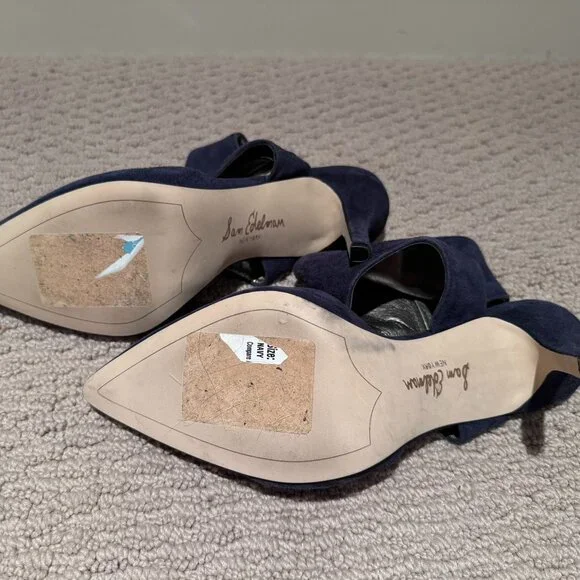 Sam Edelman - "Zaida" Platform Zipper Pump/Heel - Blue, Size 7.5 - Picture 7 of 9